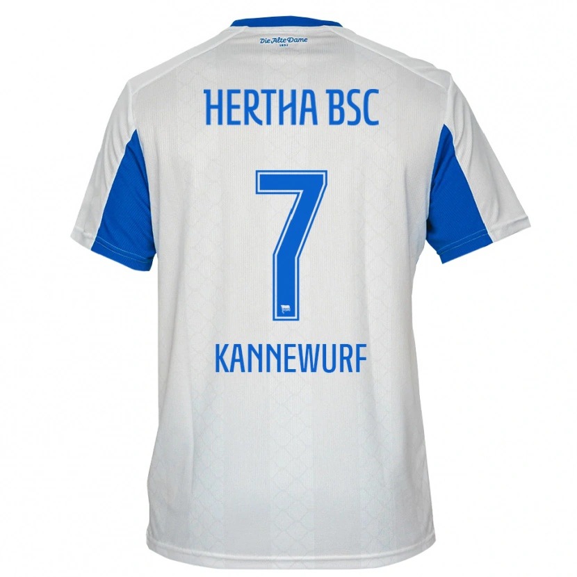 Danxen Heren Liam Kannewurf #7 Wit Blauw Uitshirt Uittenue 2025/26 T-Shirt