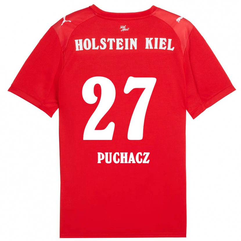 Danxen Heren Tymoteusz Puchacz #27 Rood Blauw Uitshirt Uittenue 2025/26 T-Shirt