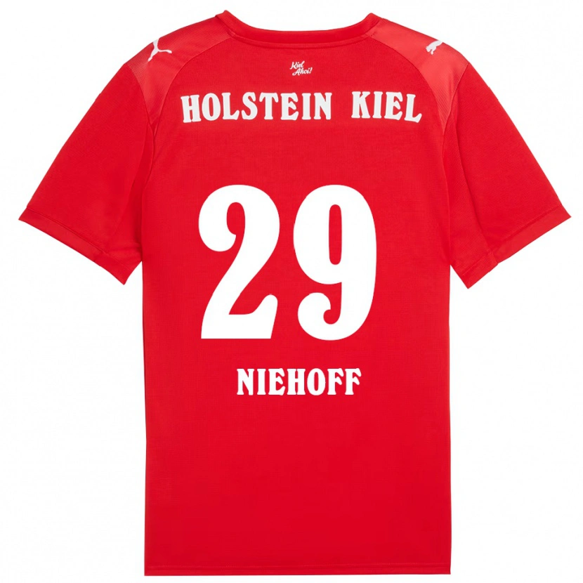 Danxen Heren Niklas Niehoff #29 Rood Blauw Uitshirt Uittenue 2025/26 T-Shirt