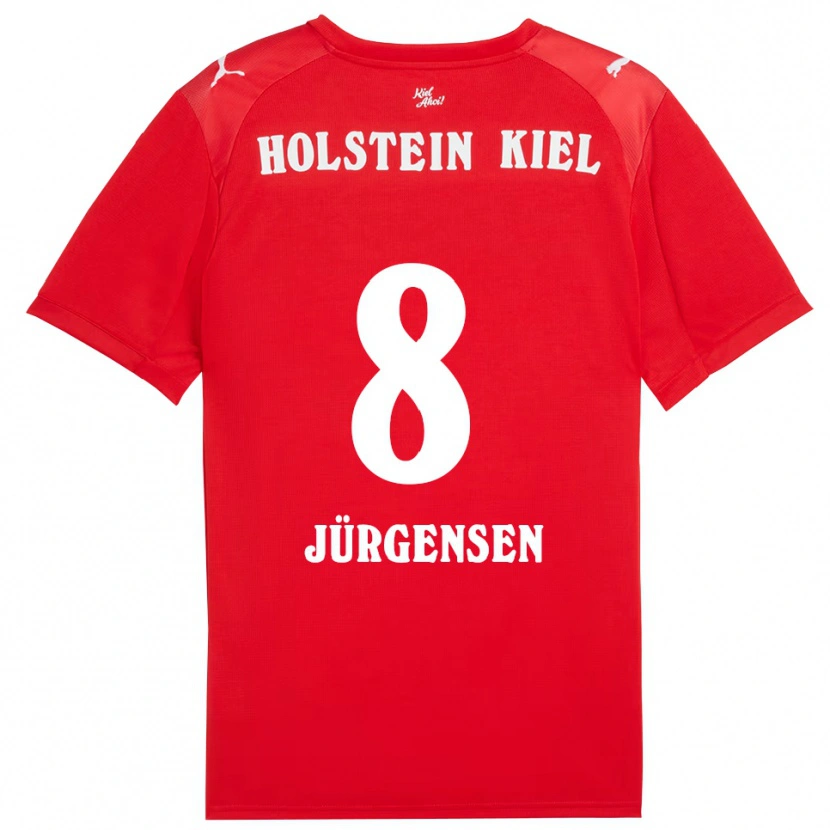 Danxen Heren Ronja Jürgensen #8 Rood Blauw Uitshirt Uittenue 2025/26 T-Shirt