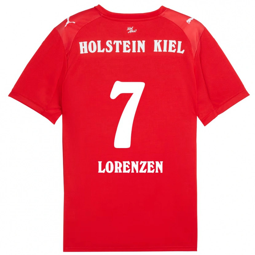 Danxen Heren Luca Lorenzen #7 Rood Blauw Uitshirt Uittenue 2025/26 T-Shirt