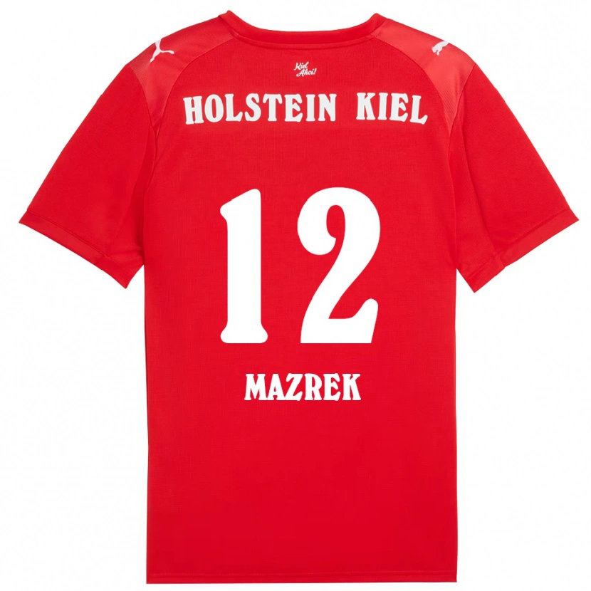 Danxen Heren Enis Mazrek #12 Rood Blauw Uitshirt Uittenue 2025/26 T-Shirt