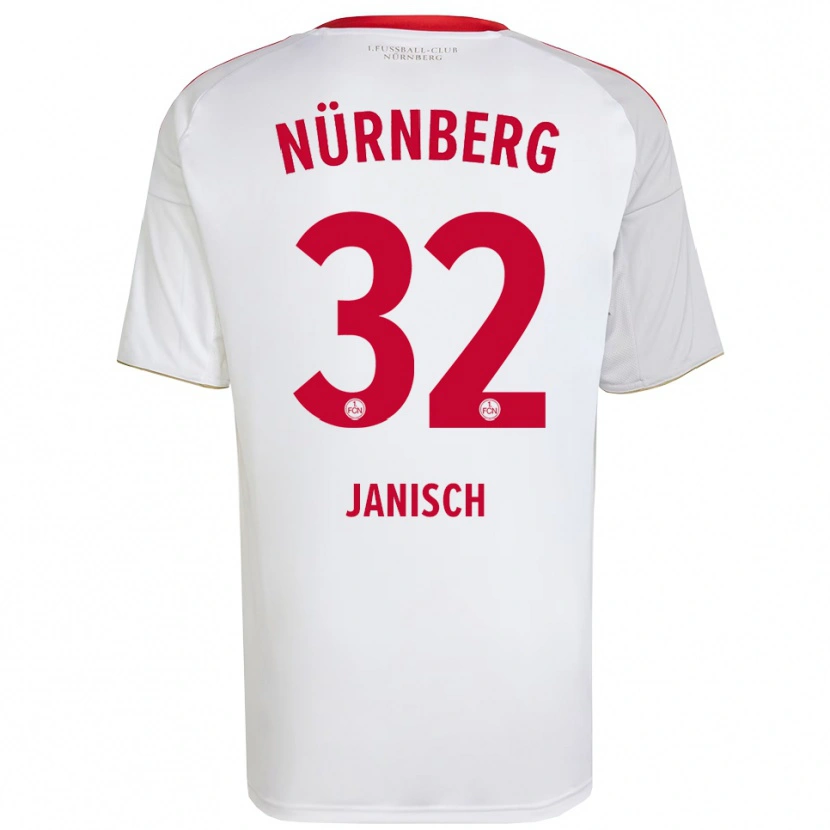 Danxen Heren Tim Janisch #32 Wit Rood Uitshirt Uittenue 2025/26 T-Shirt