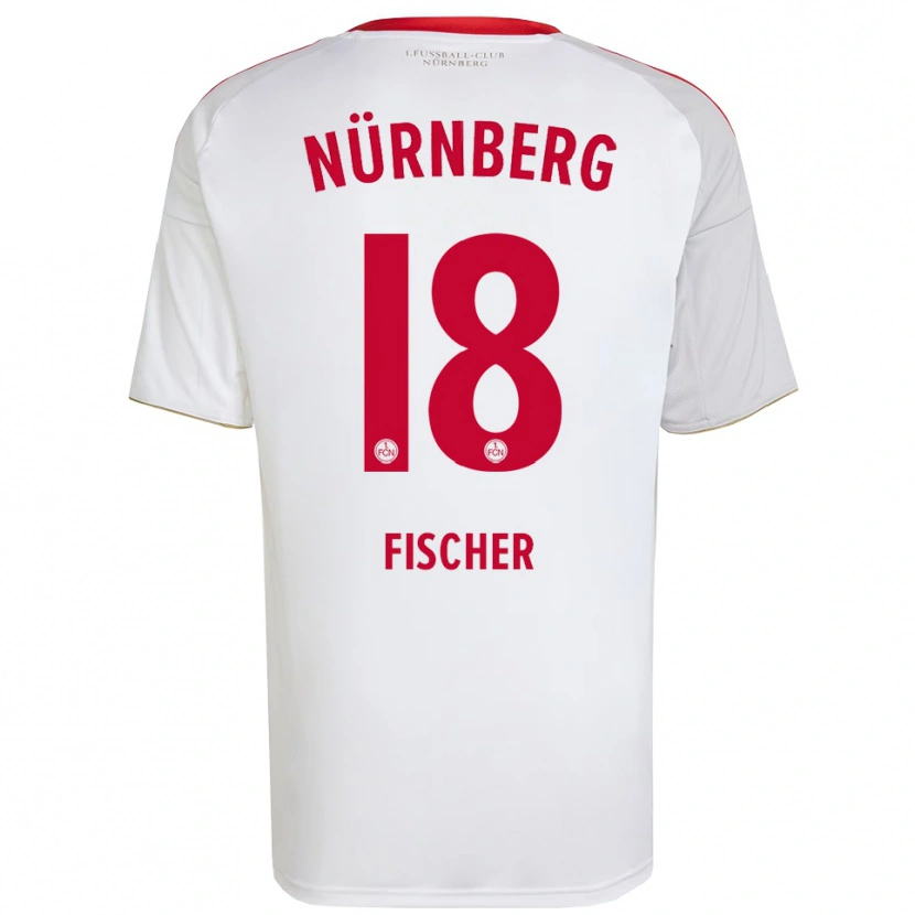 Danxen Heren Jonas Fischer #18 Wit Rood Uitshirt Uittenue 2025/26 T-Shirt
