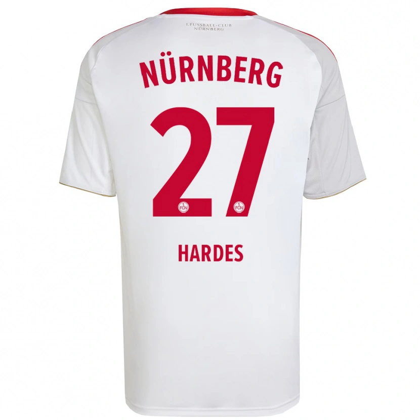 Danxen Heren Aaron Hardes #27 Wit Rood Uitshirt Uittenue 2025/26 T-Shirt