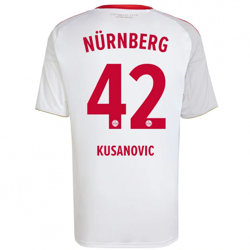 Danxen Heren Tino Kusanovic #42 Wit Rood Uitshirt Uittenue 2025/26 T-Shirt