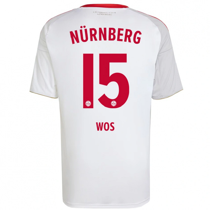 Danxen Heren Oliwia Wos #15 Wit Rood Uitshirt Uittenue 2025/26 T-Shirt