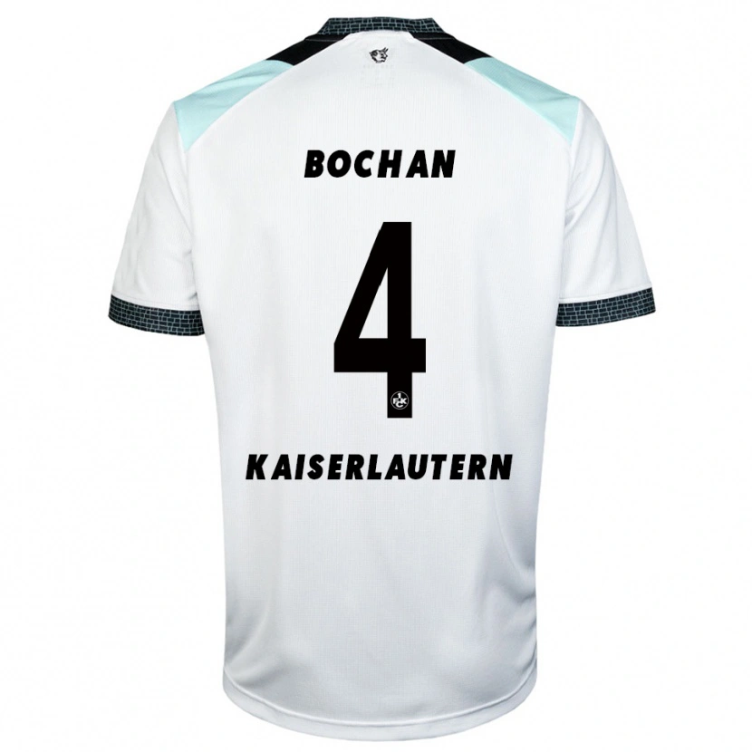 Danxen Heren Maksym Bochan #4 Wit Zwart Uitshirt Uittenue 2025/26 T-Shirt