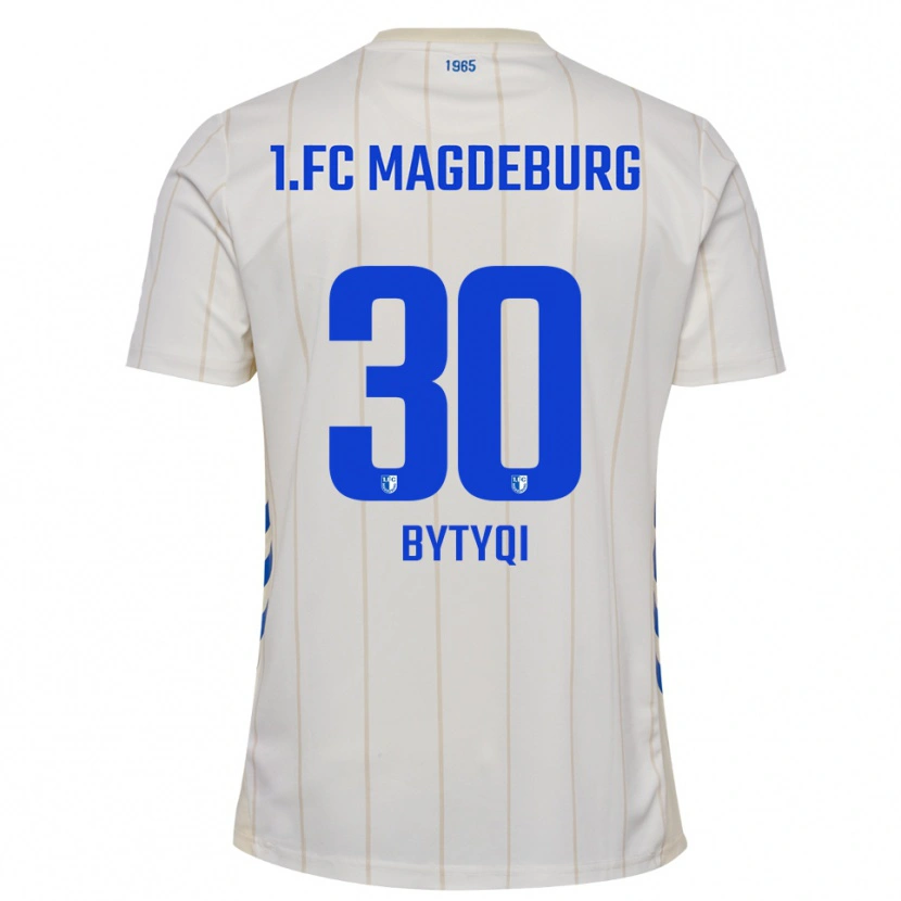 Danxen Heren Enis Bytyqi #30 Wit Blauw Uitshirt Uittenue 2025/26 T-Shirt