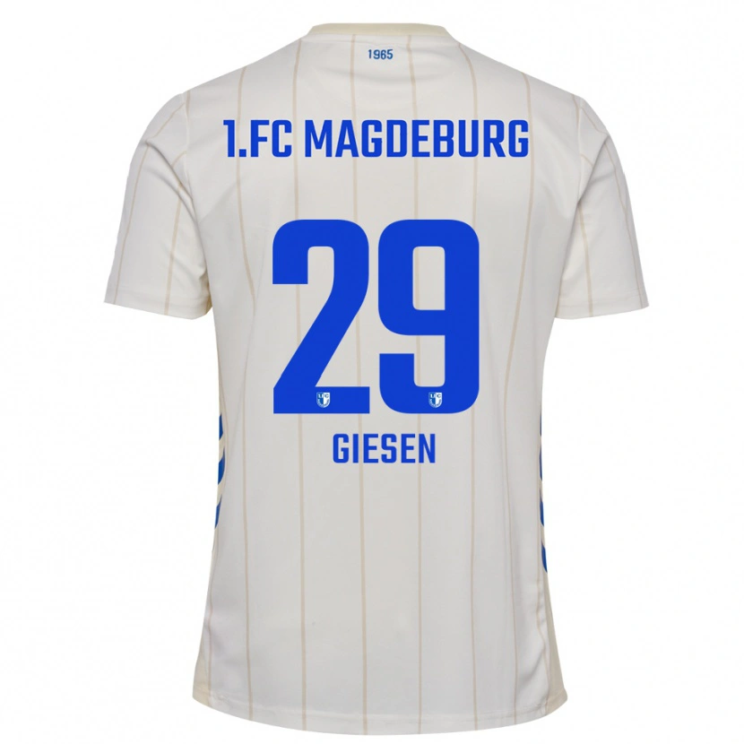 Danxen Heren Tim Giesen #29 Wit Blauw Uitshirt Uittenue 2025/26 T-Shirt