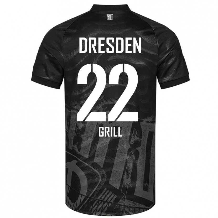 Danxen Heren Lennart Grill #22 Zwart Grijs Uitshirt Uittenue 2025/26 T-Shirt