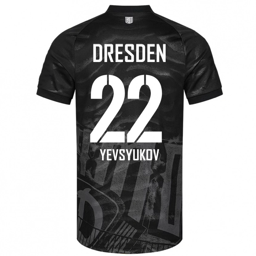 Danxen Heren Demyd Yevsyukov #22 Zwart Grijs Uitshirt Uittenue 2025/26 T-Shirt