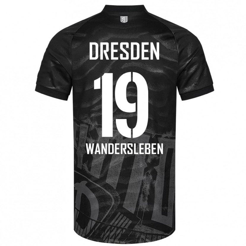 Danxen Heren Arian-Rayan Wandersleben #19 Zwart Grijs Uitshirt Uittenue 2025/26 T-Shirt