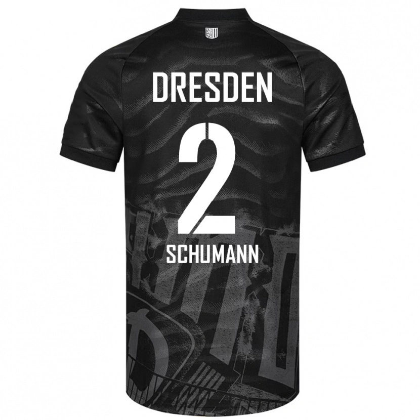 Danxen Heren Anton Schumann #2 Zwart Grijs Uitshirt Uittenue 2025/26 T-Shirt