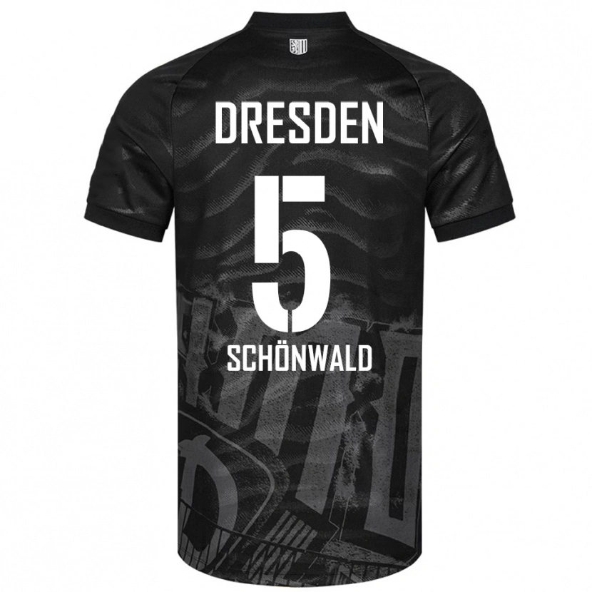 Danxen Heren Laurin Schönwald #5 Zwart Grijs Uitshirt Uittenue 2025/26 T-Shirt