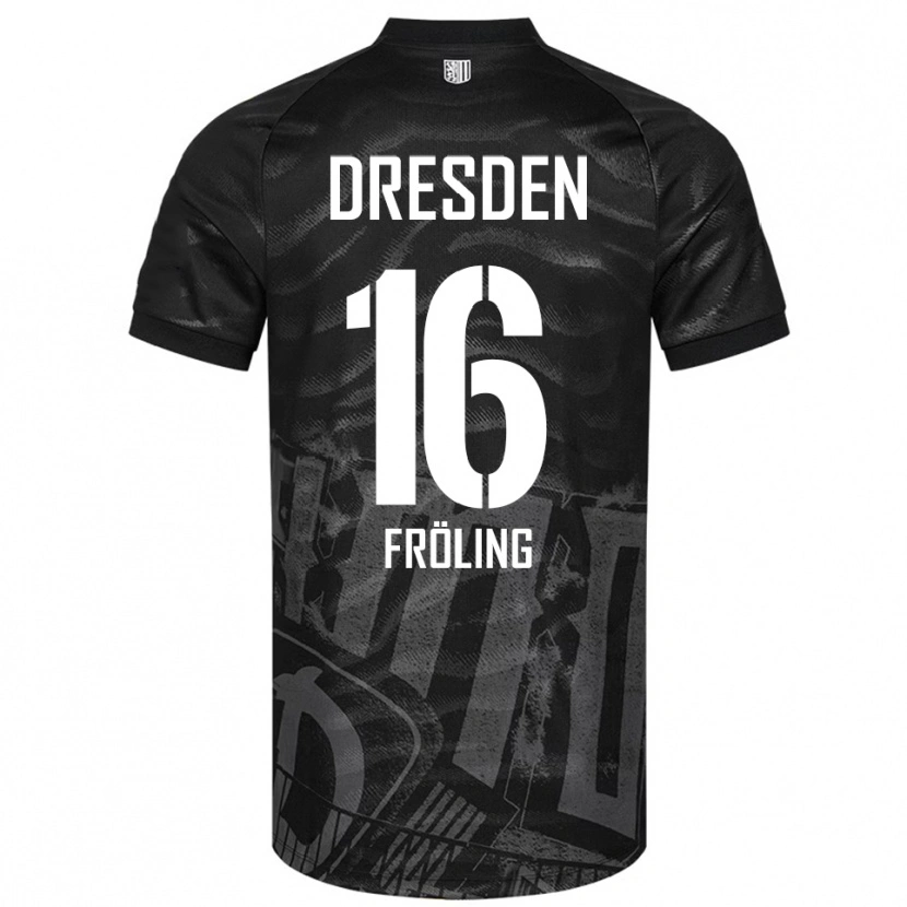 Danxen Heren Nils Fröling #16 Zwart Grijs Uitshirt Uittenue 2025/26 T-Shirt