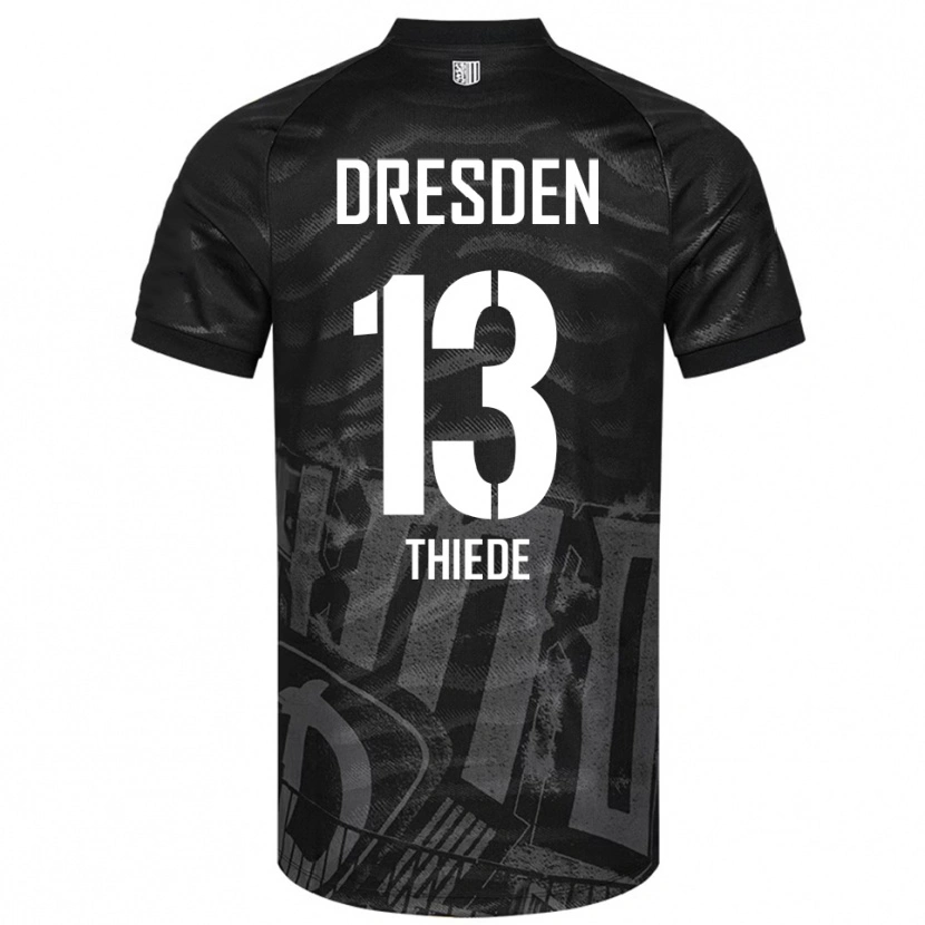 Danxen Heren Tristan Thiede #13 Zwart Grijs Uitshirt Uittenue 2025/26 T-Shirt