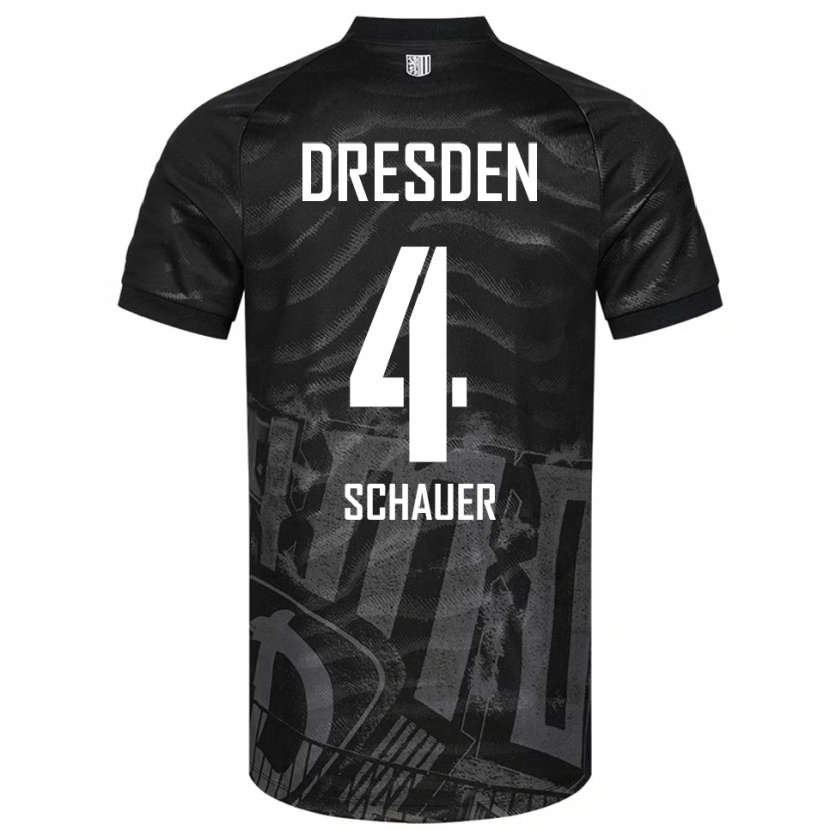 Danxen Heren Maurice Schauer #4 Zwart Grijs Uitshirt Uittenue 2025/26 T-Shirt