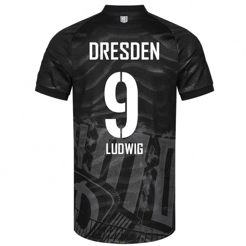 Danxen Heren Yannis Ludwig #9 Zwart Grijs Uitshirt Uittenue 2025/26 T-Shirt