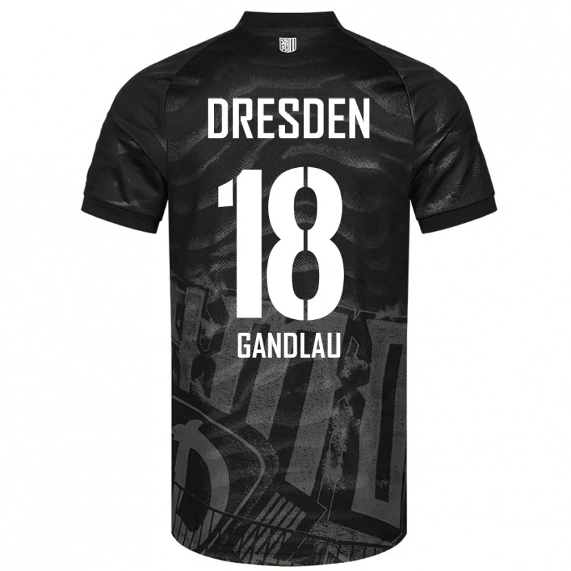 Danxen Heren Quentin Gandlau #18 Zwart Grijs Uitshirt Uittenue 2025/26 T-Shirt