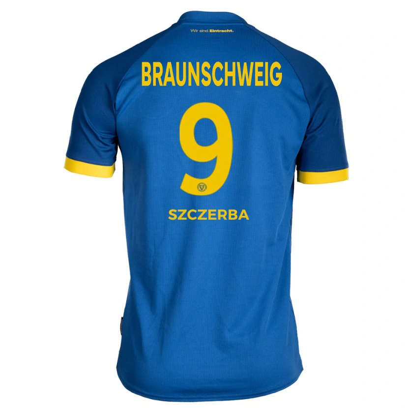 Danxen Heren Kacper Szczerba #9 Koninklijk Blauw Geel Uitshirt Uittenue 2025/26 T-Shirt