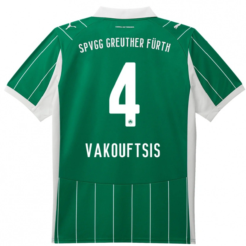 Danxen Heren Nikolaos Vakouftsis #4 Groen Wit Uitshirt Uittenue 2025/26 T-Shirt
