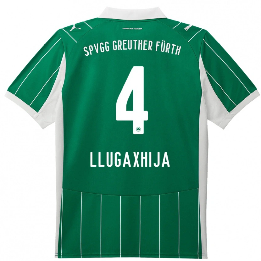 Danxen Heren Florian Llugaxhija #4 Groen Wit Uitshirt Uittenue 2025/26 T-Shirt