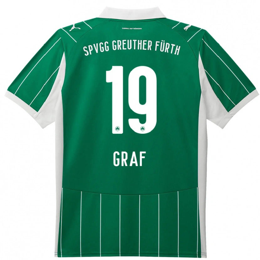 Danxen Heren Fabian Graf #19 Groen Wit Uitshirt Uittenue 2025/26 T-Shirt