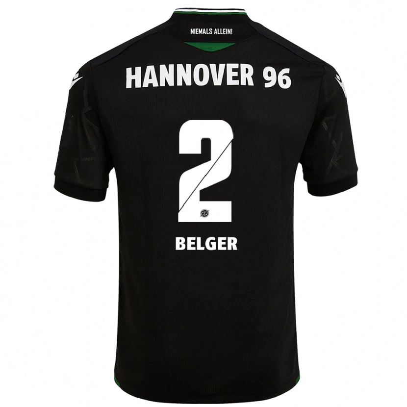 Danxen Heren Max Belger #2 Zwart Groen Uitshirt Uittenue 2025/26 T-Shirt
