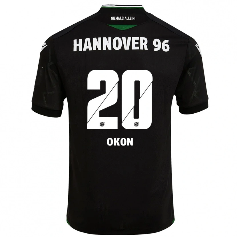 Danxen Heren Ime Okon #20 Zwart Groen Uitshirt Uittenue 2025/26 T-Shirt