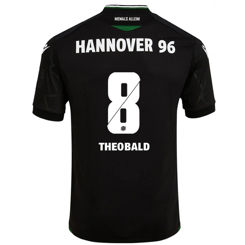Danxen Heren Lara Theobald #8 Zwart Groen Uitshirt Uittenue 2025/26 T-Shirt