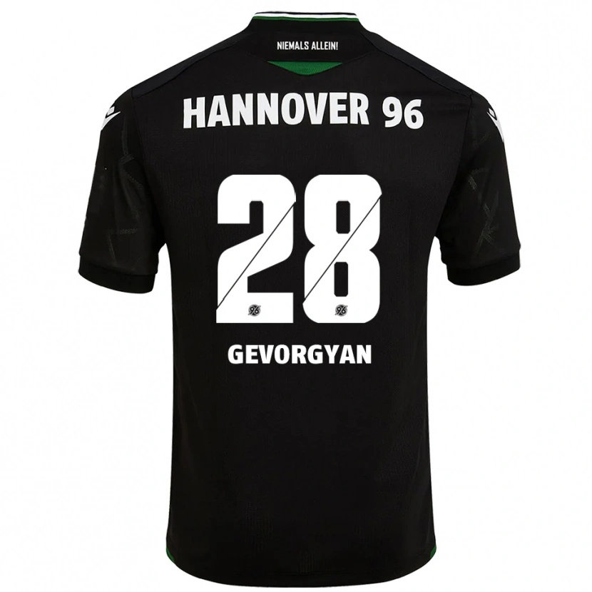 Danxen Heren Mark Gevorgyan #28 Zwart Groen Uitshirt Uittenue 2025/26 T-Shirt