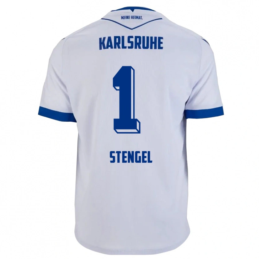 Danxen Heren Konstantin Stengel #1 Wit Blauw Uitshirt Uittenue 2025/26 T-Shirt