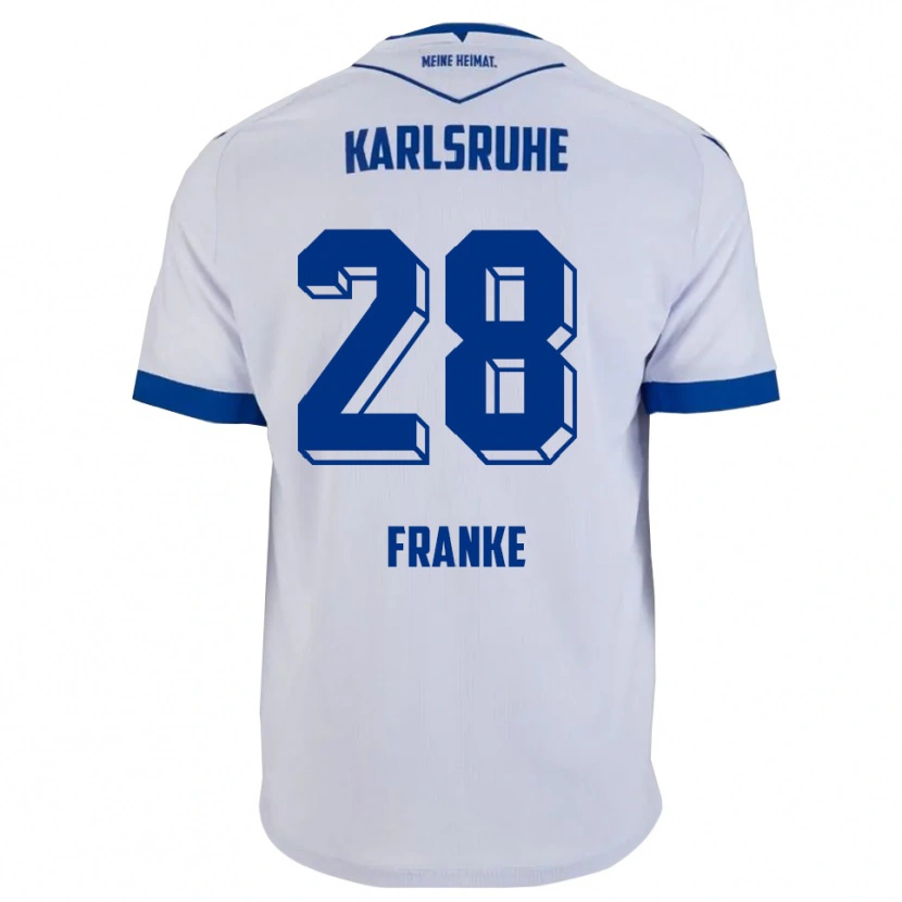 Danxen Heren Marcel Franke #28 Wit Blauw Uitshirt Uittenue 2025/26 T-Shirt