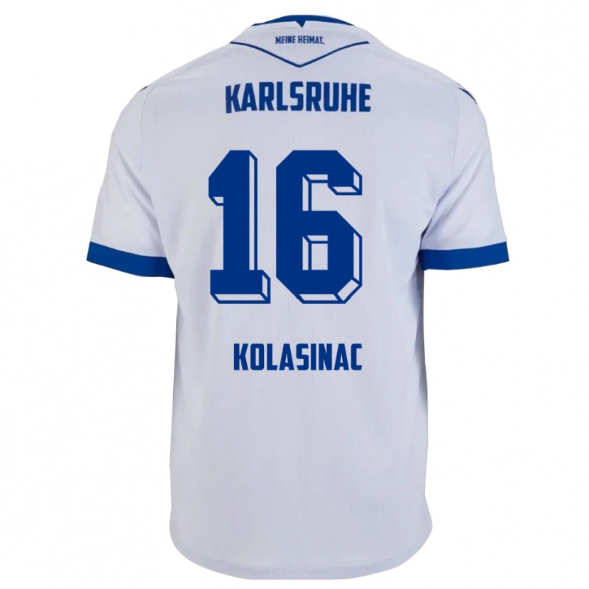 Danxen Heren Ajdin Kolasinac #16 Wit Blauw Uitshirt Uittenue 2025/26 T-Shirt