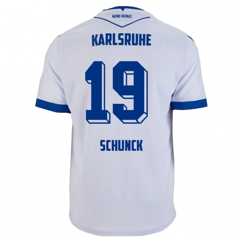 Danxen Heren Tim Schunck #19 Wit Blauw Uitshirt Uittenue 2025/26 T-Shirt