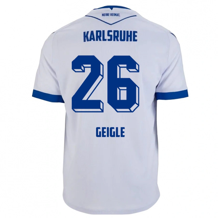 Danxen Heren Fynn Geigle #26 Wit Blauw Uitshirt Uittenue 2025/26 T-Shirt