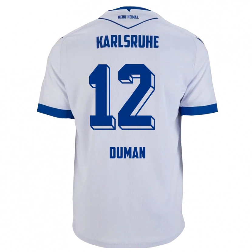 Danxen Heren Bugra Duman #12 Wit Blauw Uitshirt Uittenue 2025/26 T-Shirt
