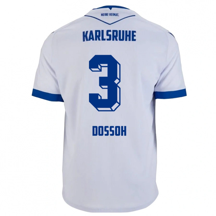 Danxen Heren Mael Dossoh #3 Wit Blauw Uitshirt Uittenue 2025/26 T-Shirt
