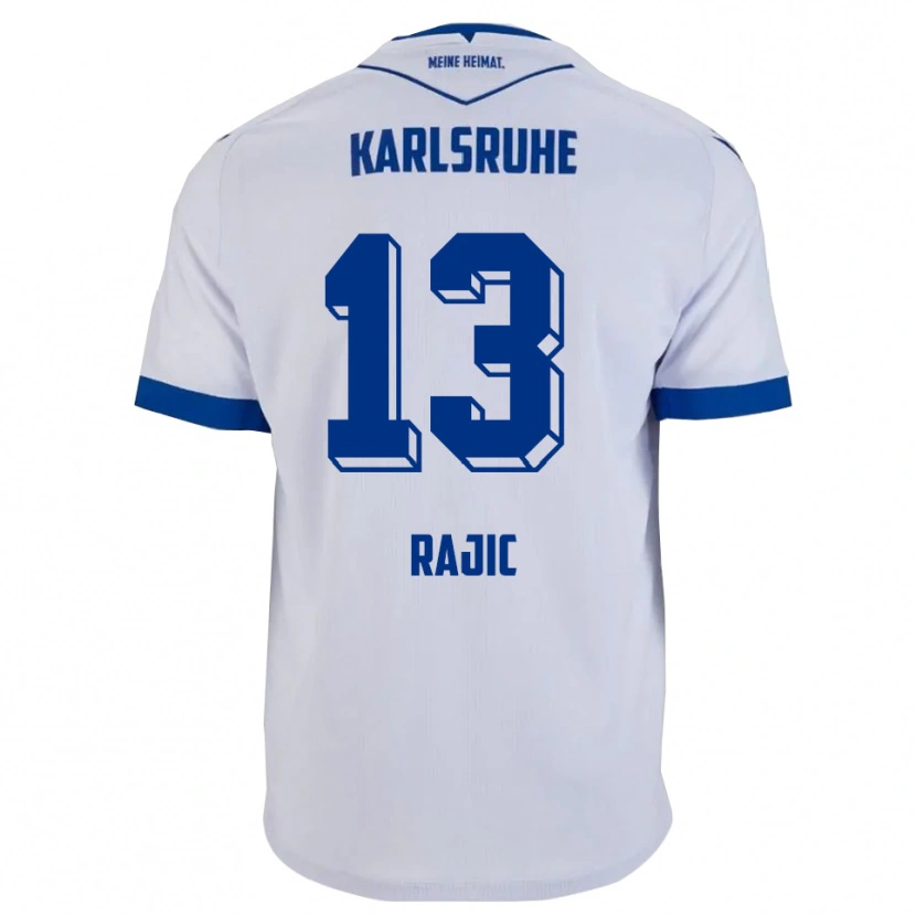 Danxen Heren Dimitrije Rajic #13 Wit Blauw Uitshirt Uittenue 2025/26 T-Shirt