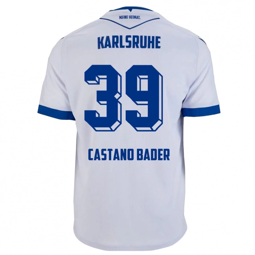 Danxen Heren Simeon Castano Bader #39 Wit Blauw Uitshirt Uittenue 2025/26 T-Shirt