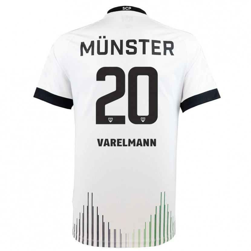 Danxen Heren Niklas Varelmann #20 Wit Zwart Uitshirt Uittenue 2025/26 T-Shirt