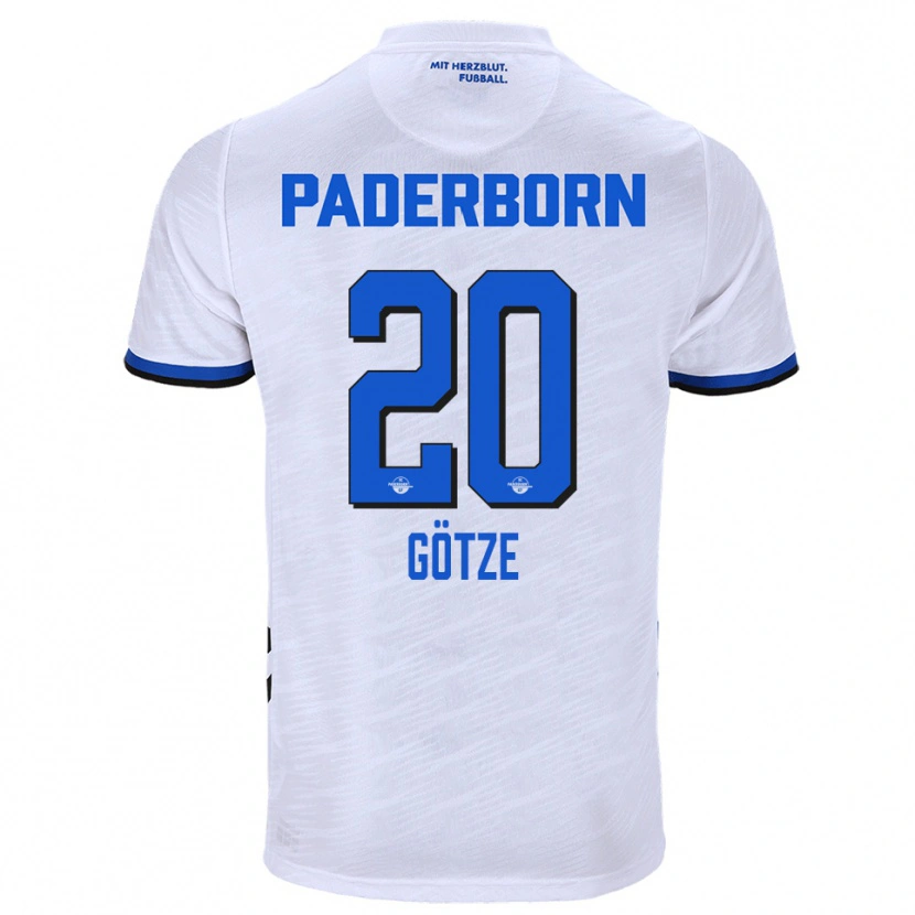 Danxen Heren Felix Götze #20 Wit Blauw Uitshirt Uittenue 2025/26 T-Shirt