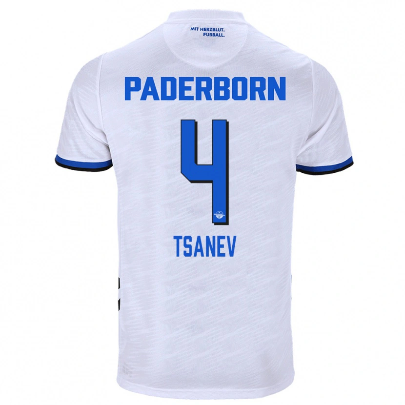 Danxen Heren Simeon Tsanev #4 Wit Blauw Uitshirt Uittenue 2025/26 T-Shirt