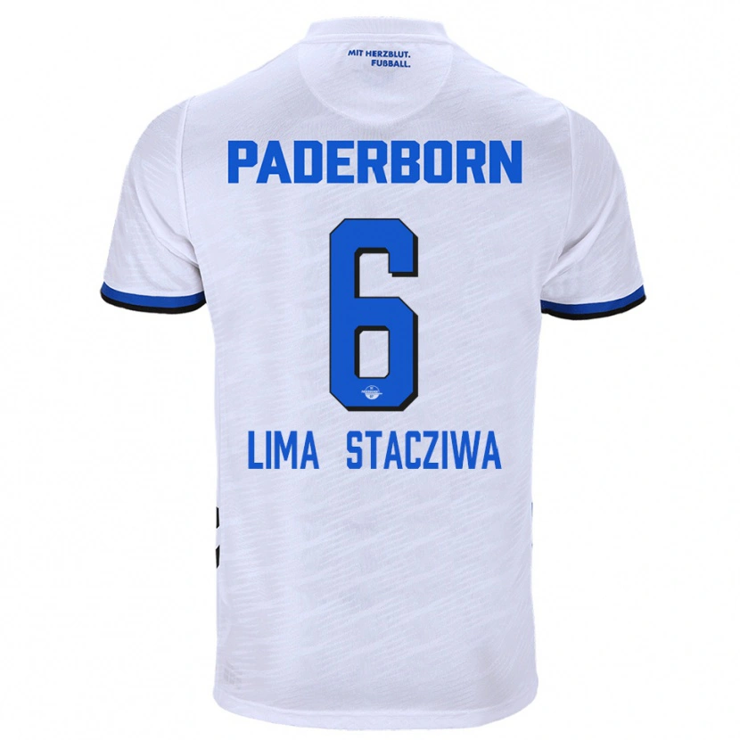 Danxen Heren Neo Lima Stacziwa #6 Wit Blauw Uitshirt Uittenue 2025/26 T-Shirt