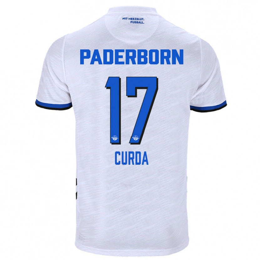Danxen Heren Laurin Curda #17 Wit Blauw Uitshirt Uittenue 2025/26 T-Shirt