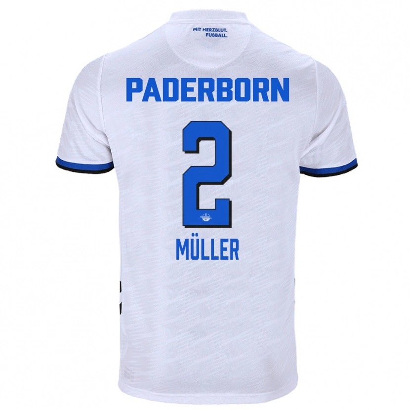 Danxen Heren Ruben Müller #2 Wit Blauw Uitshirt Uittenue 2025/26 T-Shirt