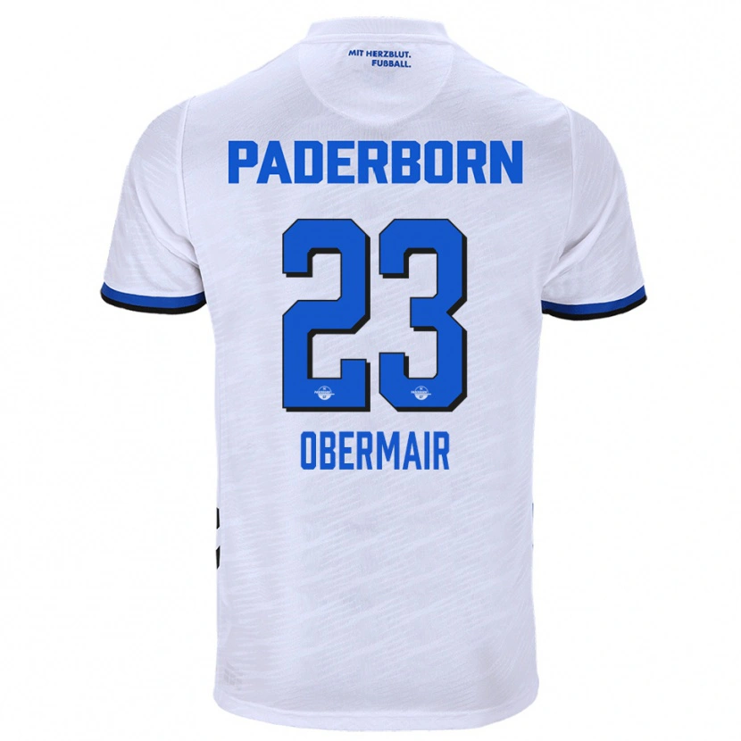 Danxen Heren Raphael Obermair #23 Wit Blauw Uitshirt Uittenue 2025/26 T-Shirt