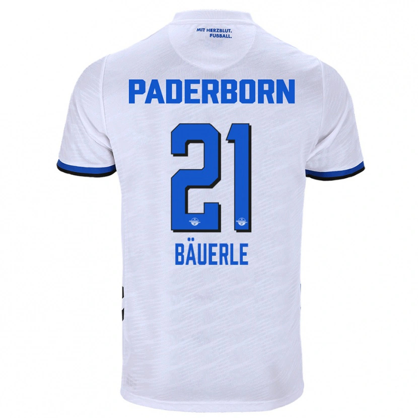 Danxen Heren Anton Bäuerle #21 Wit Blauw Uitshirt Uittenue 2025/26 T-Shirt