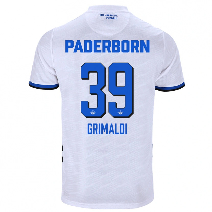 Danxen Heren Adriano Grimaldi #39 Wit Blauw Uitshirt Uittenue 2025/26 T-Shirt